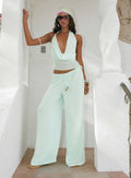 Distinction Chiffon Pants Aqua