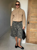 Tag Longline Denim Jorts Washed Camo
