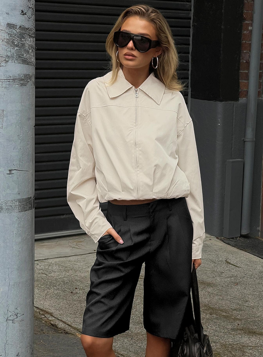 Call You Up Bomber Jacket Sand