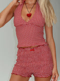 Sugarplum Micro Shorts Red Check