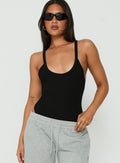 Nerinah Ribbed Bodysuit Black