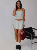 Juni Floaty Knit Mini Skirt Grey Marle
