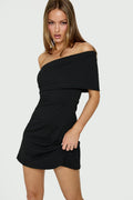 Laurencia One Shoulder Mini Dress Black