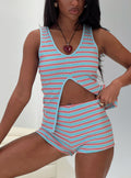 Berries Micro Shorts Blue / Red Stripe