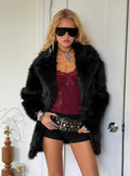 Super Trouper Faux Fur Jacket Black