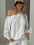 Wellness Off the Shoulder Jumper Grey Marle