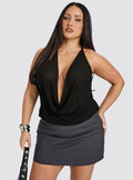 Nicholie Mini Skirt Charcoal Curve