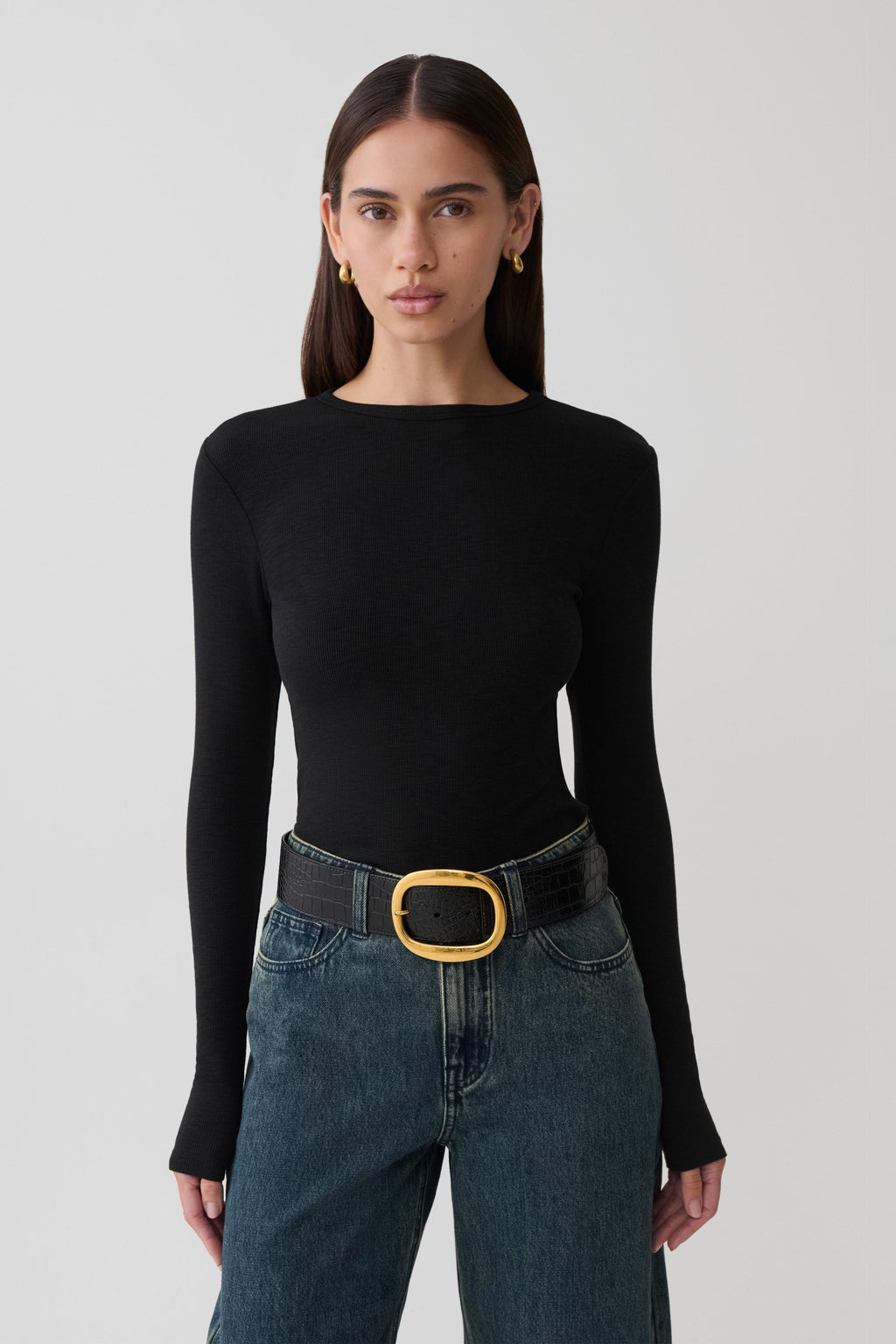 Leny Long Sleeve Top - Black