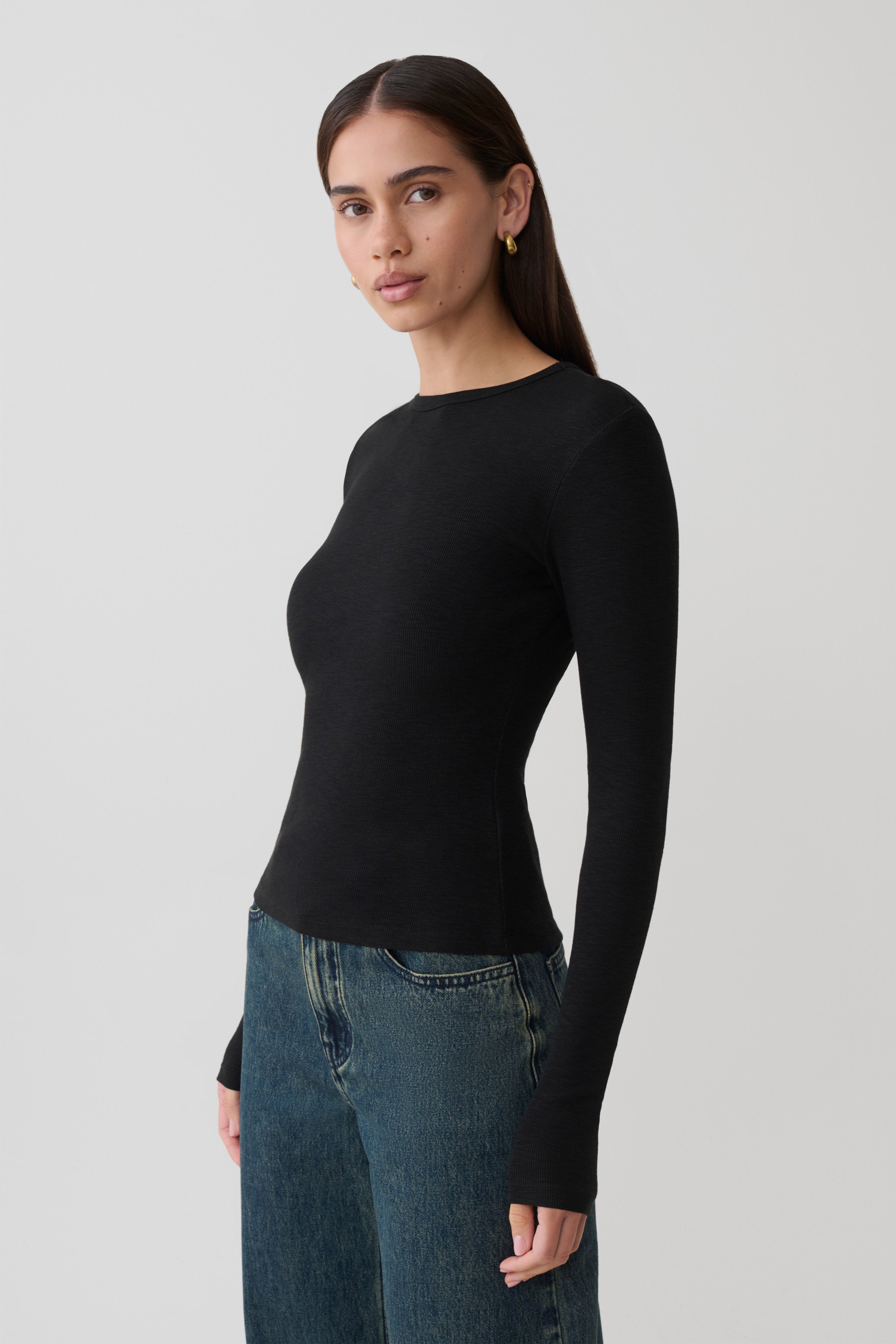Leny Long Sleeve Top - Black