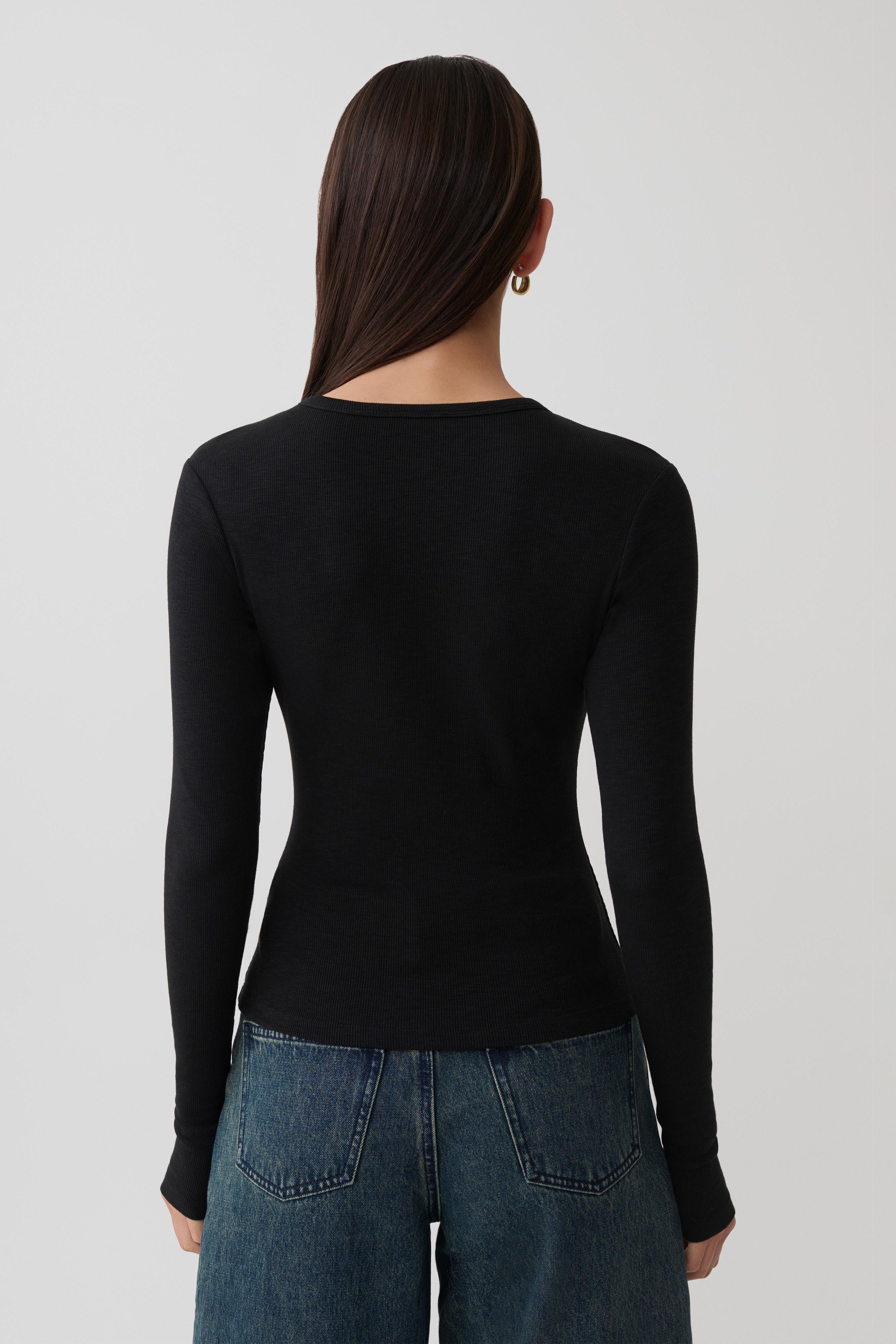 Leny Long Sleeve Top - Black