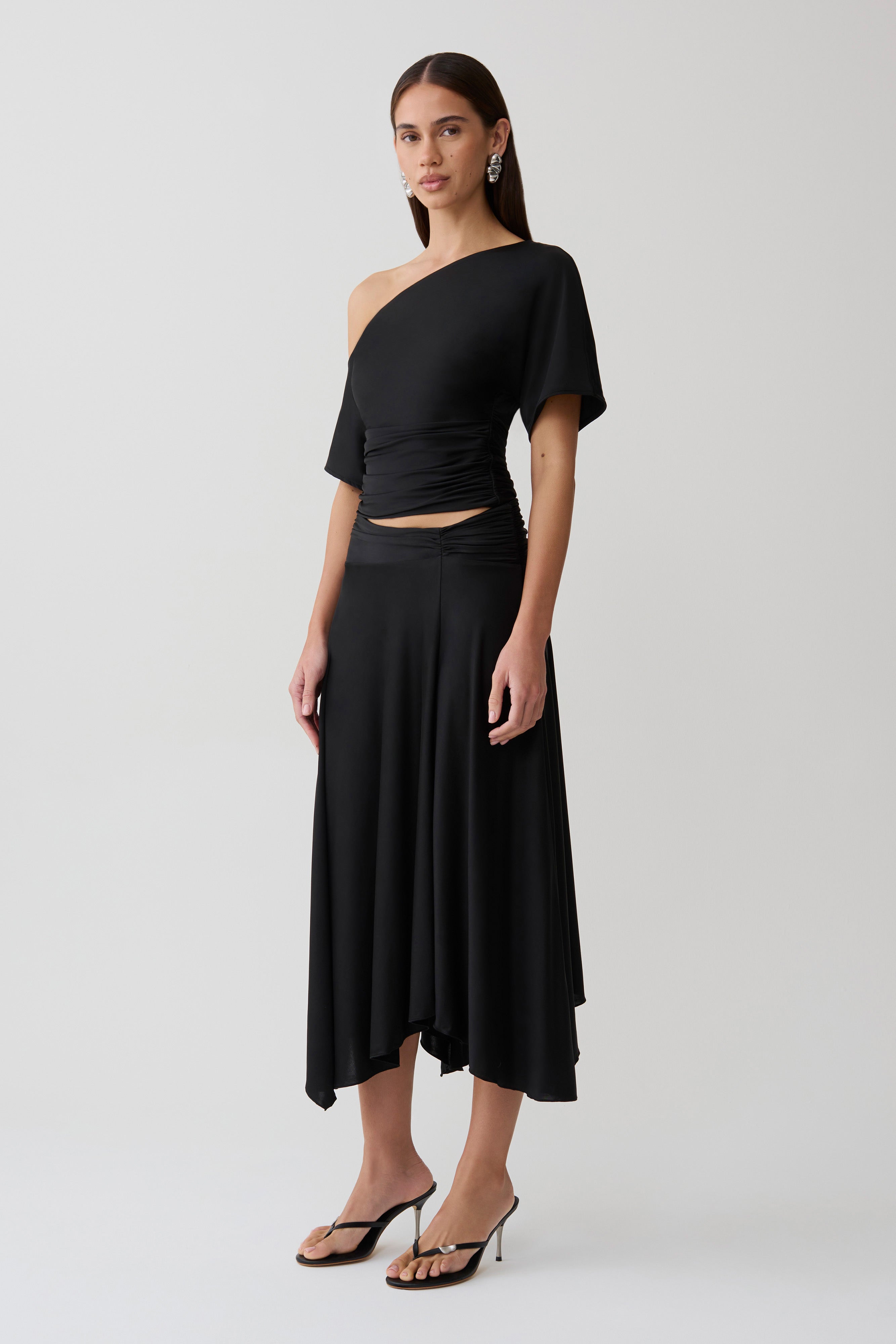 Luu Slinky Midi Skirt - Black