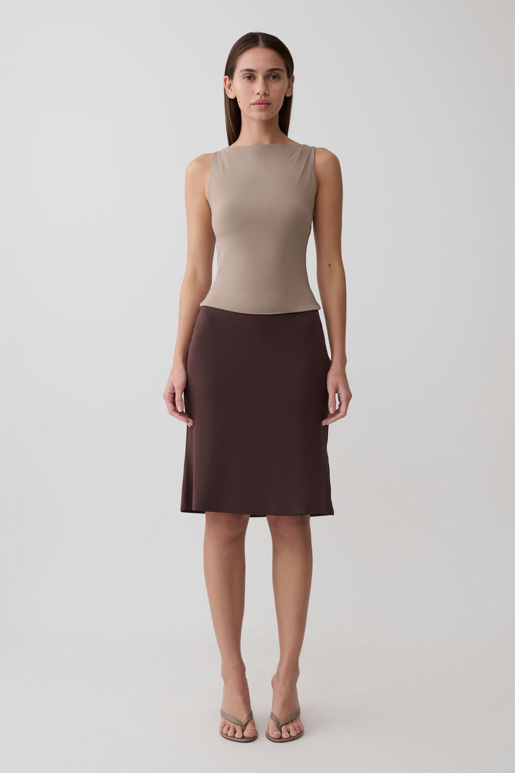 Greer Knee Length Skirt - Espresso