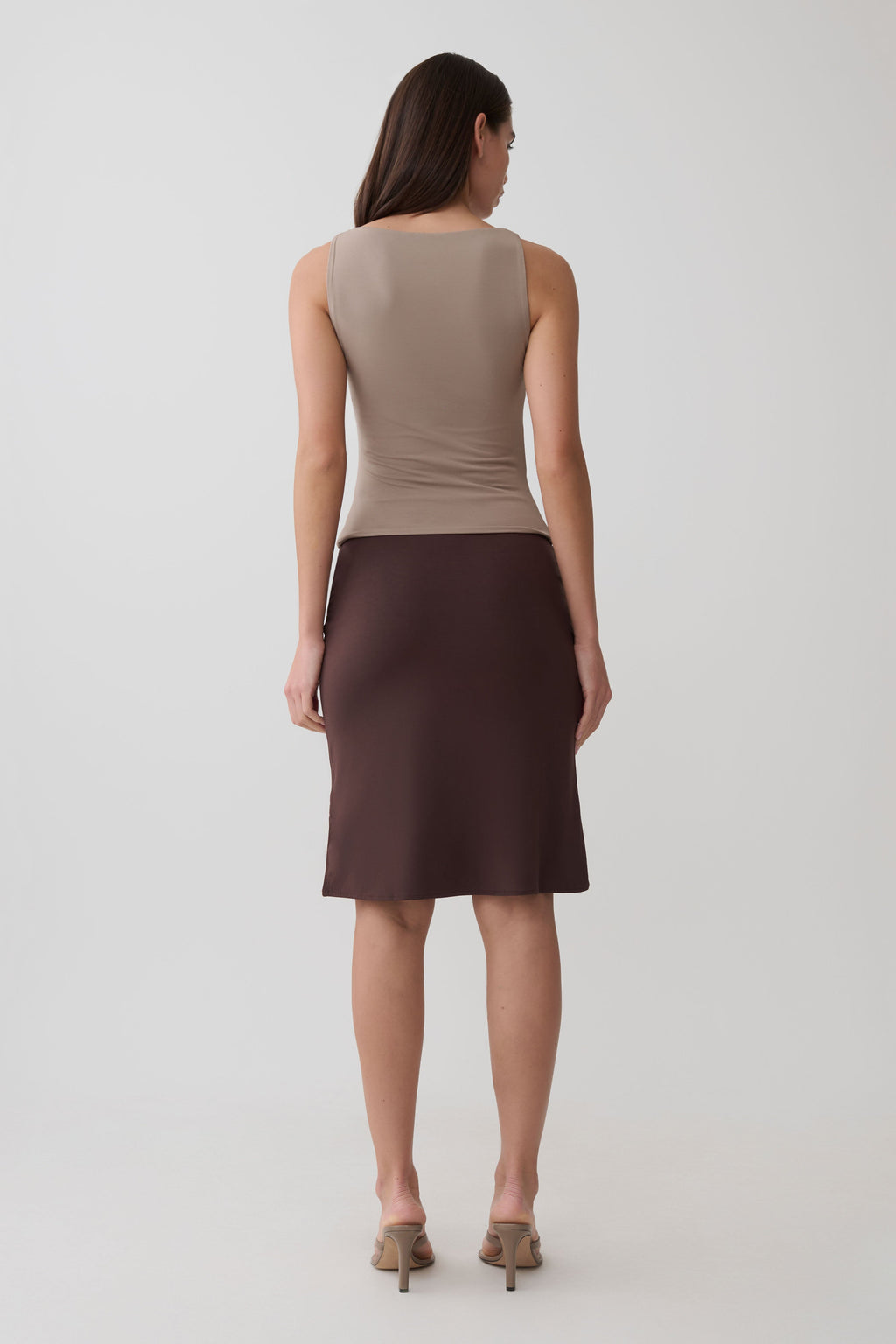 Greer Knee Length Skirt - Espresso