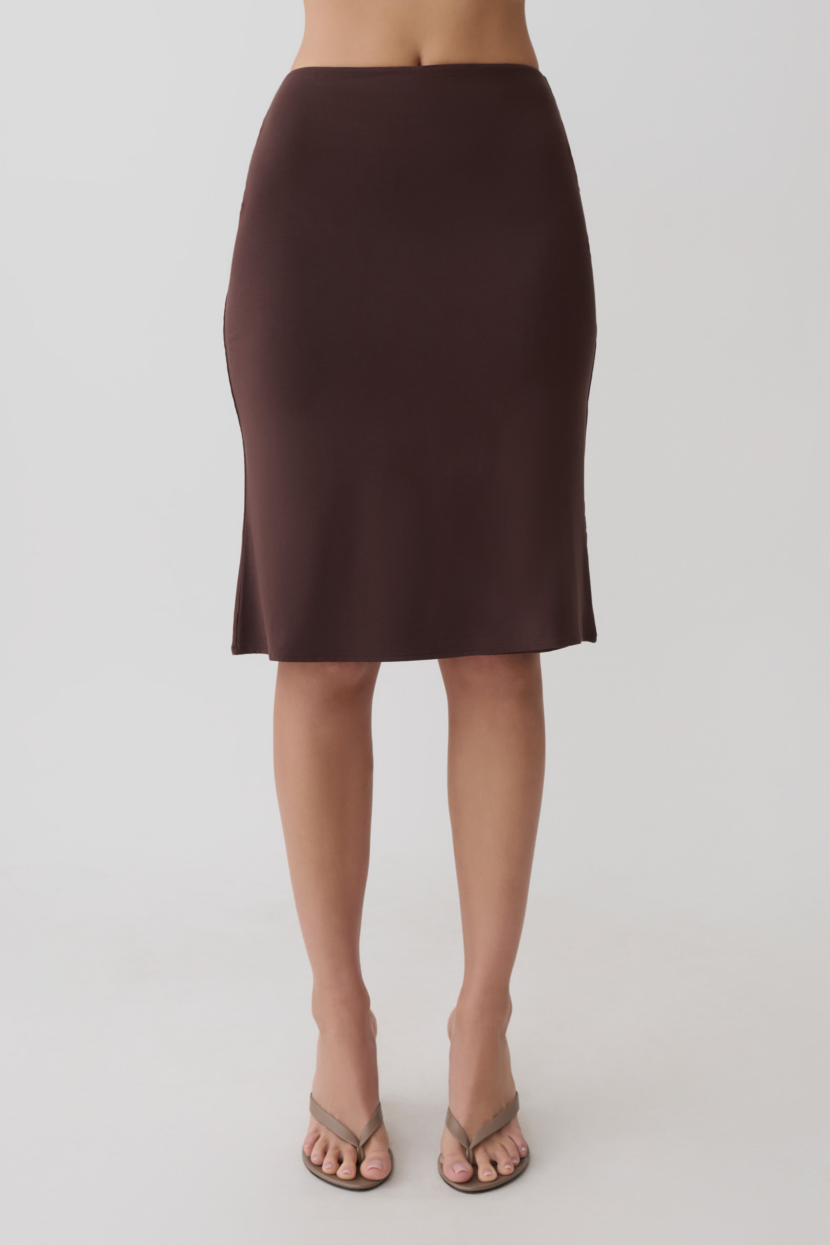 Greer Knee Length Skirt - Espresso