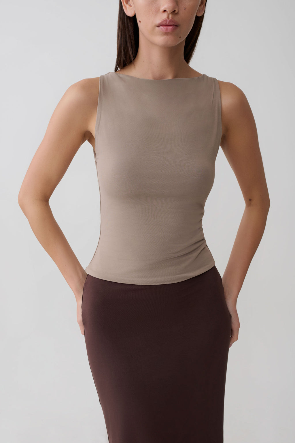 Nicolette Sleeveless Tank Top - Neutral