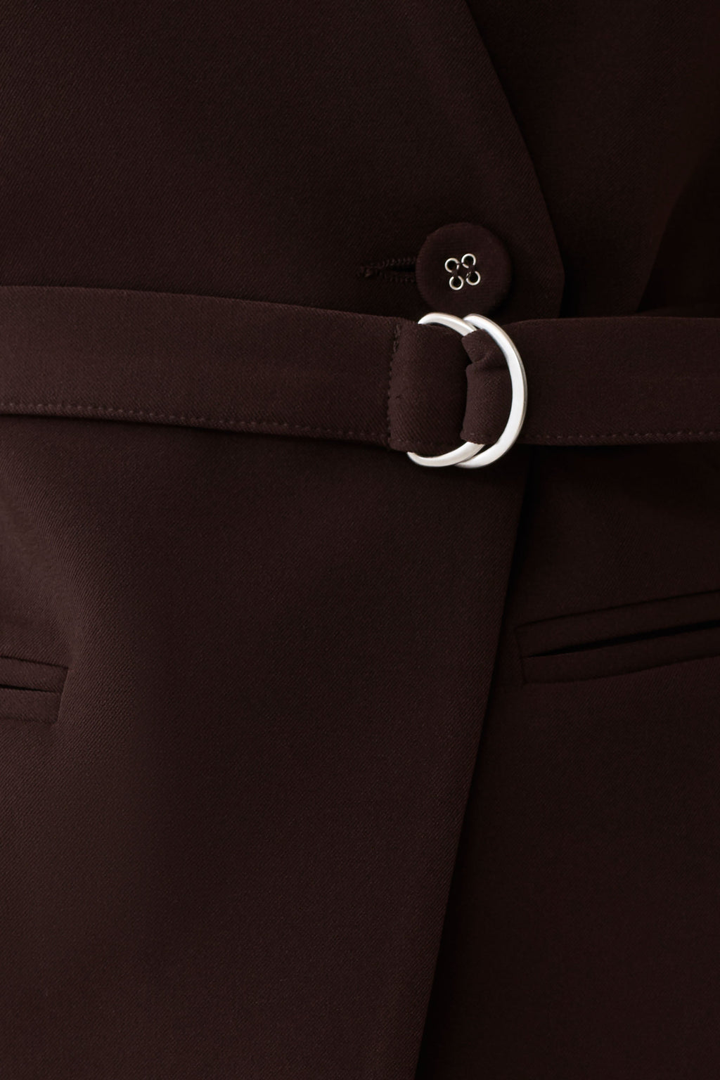 Darcie Drop Shoulder Suiting Blazer - Dark Chocolate