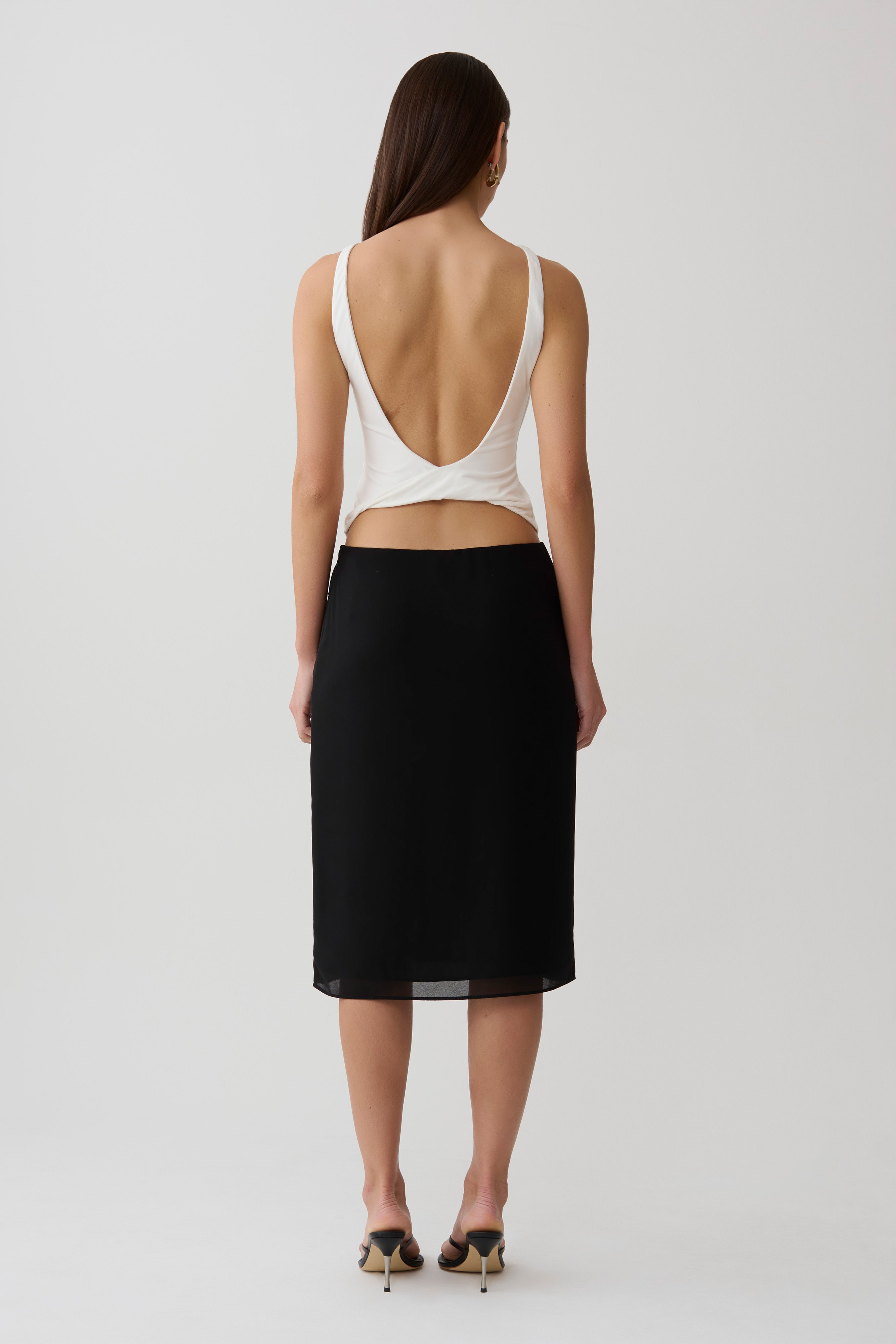 Yura Backless Twist Top - White