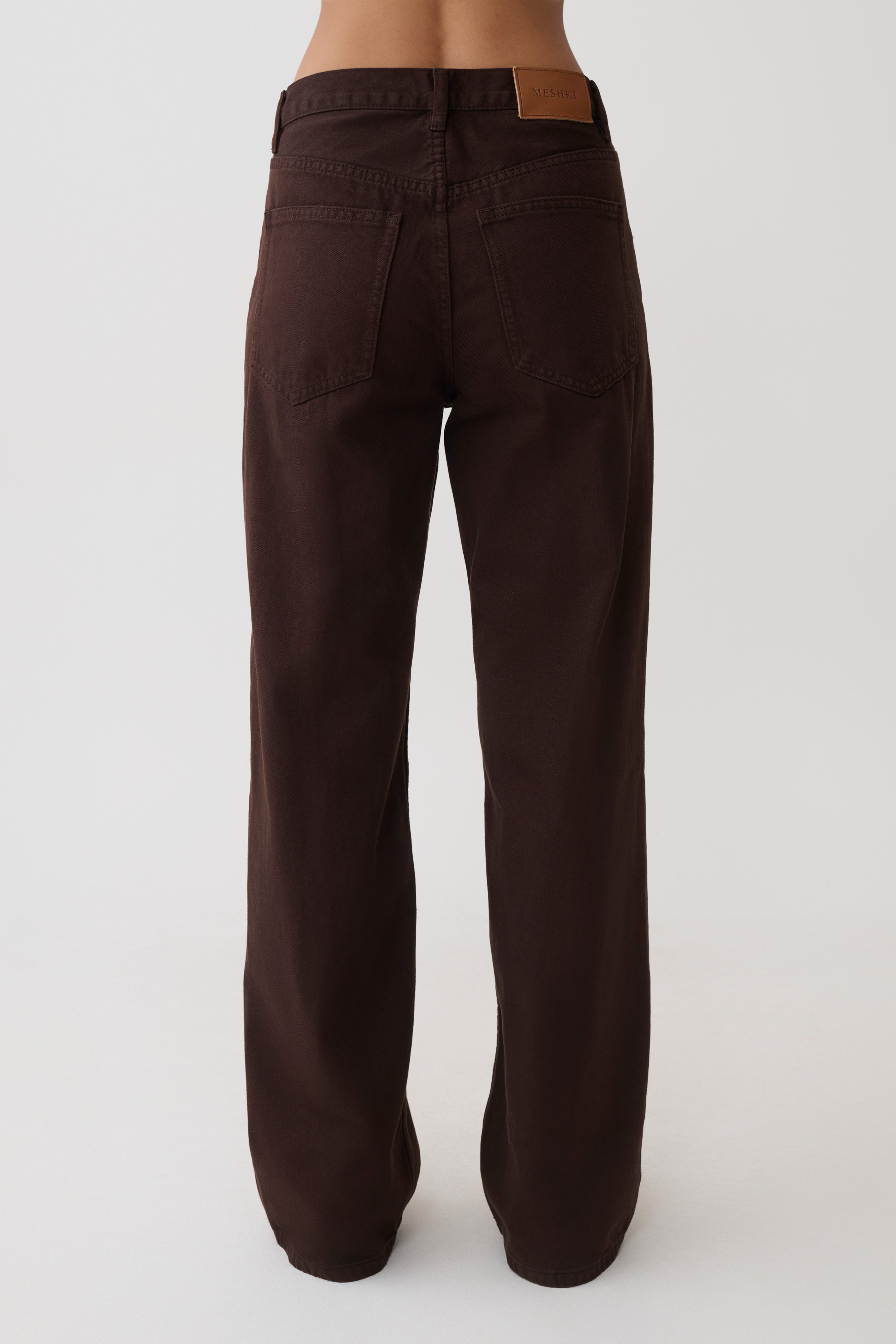 Mannon Mid Rise Denim Jeans - Chocolate