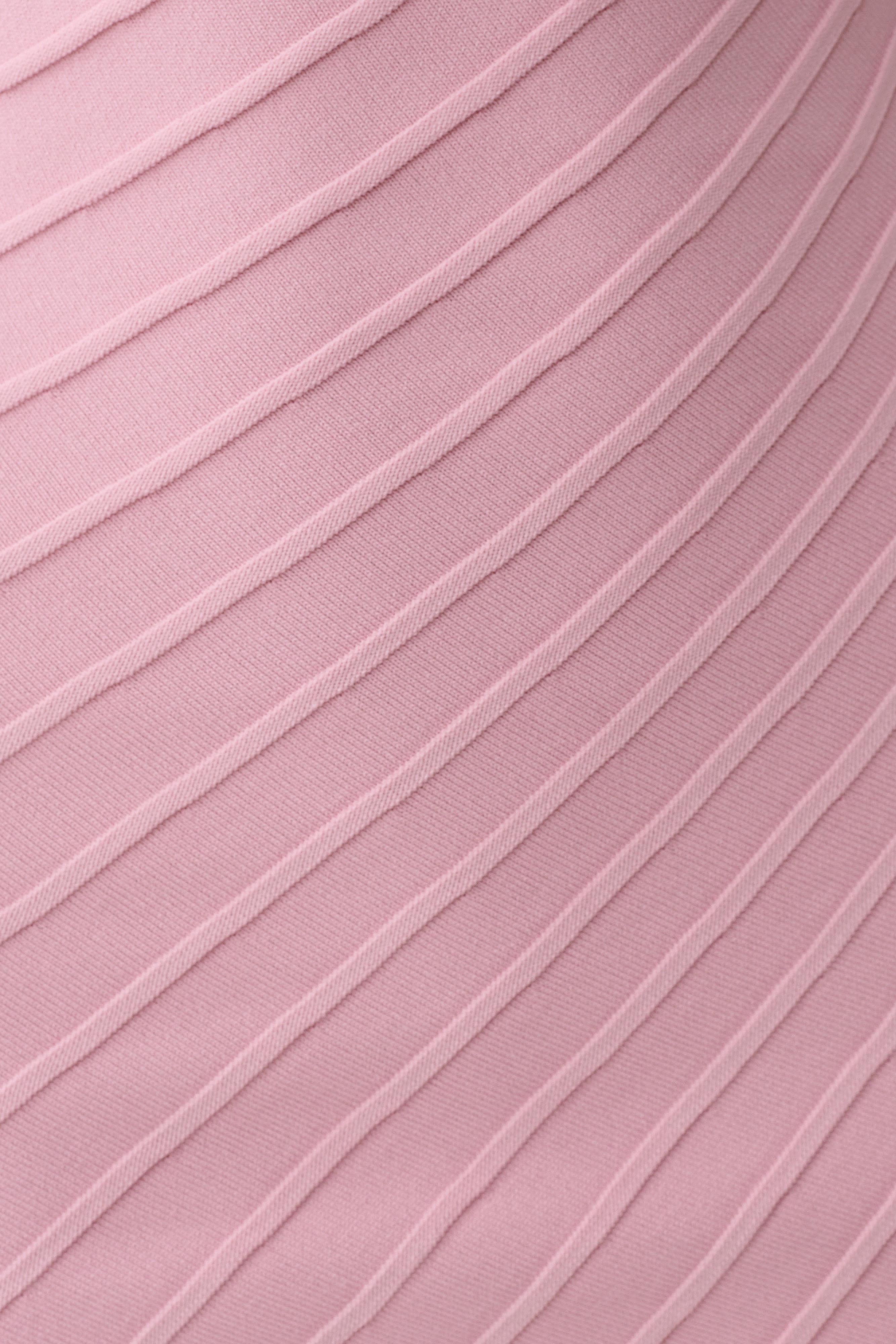Posy Ribbed Sleeveless Mini Dress - Pink