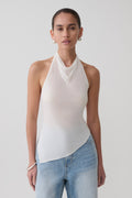 Clea Relaxed Sheer Halter Top - Ivory