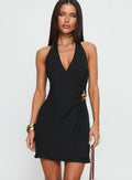 Heart of the Reef Halter Mini Dress Black