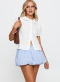 Cydnee Bubble Hem Mini Skort Blue / White Stripe