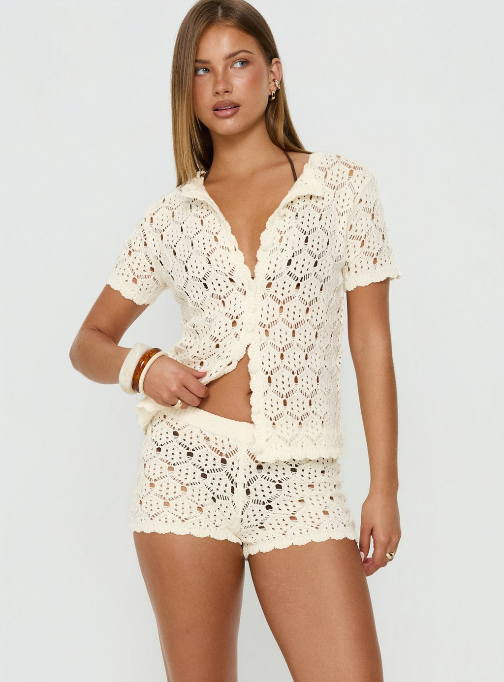 Sun Still Shines Crochet Set Cream