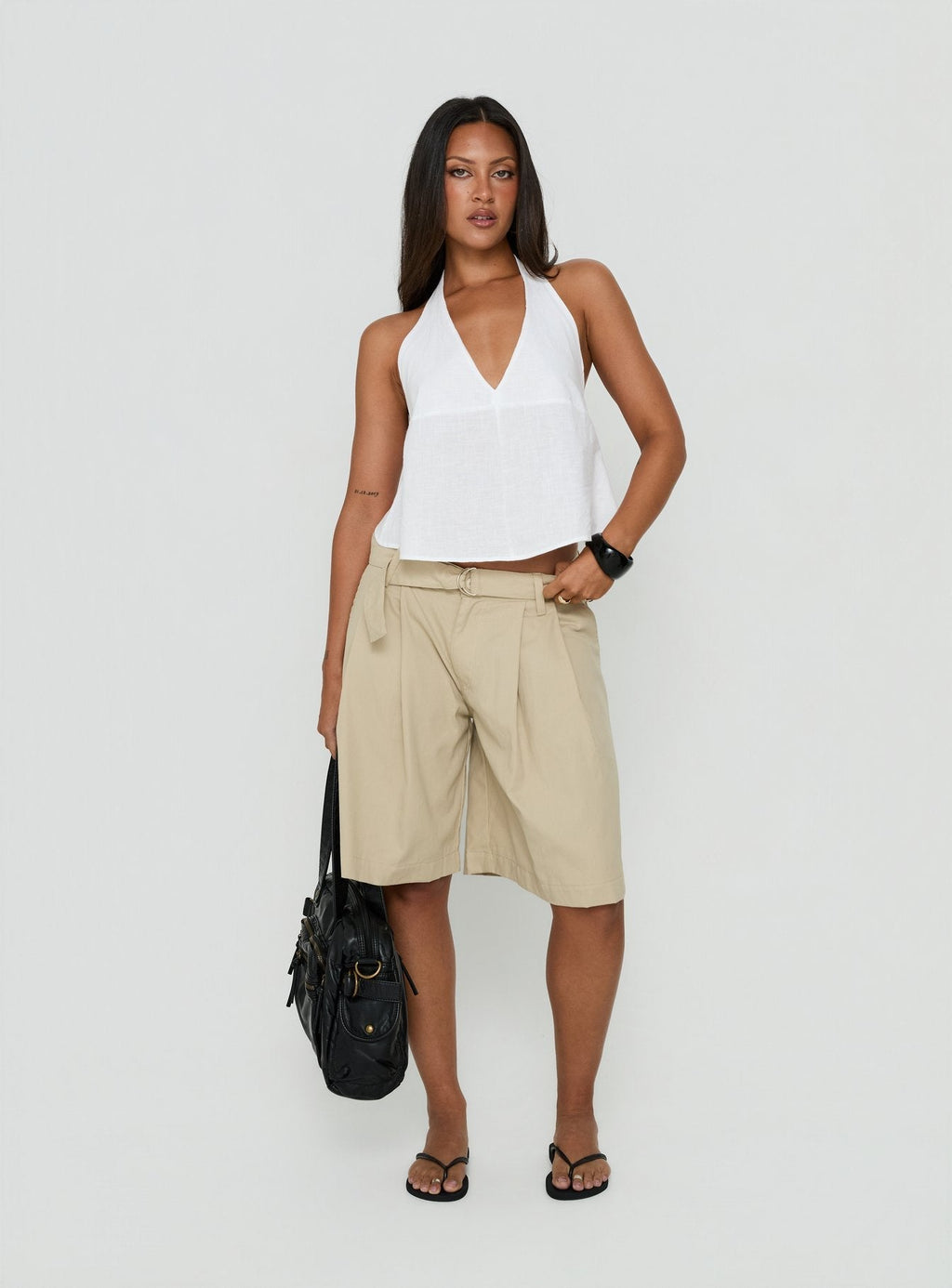 Niso Pleat Short Beige