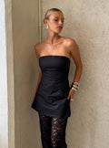 Yumiko Strapless Romper Black