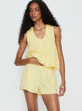 Lindey Embroidered Shorts Yellow