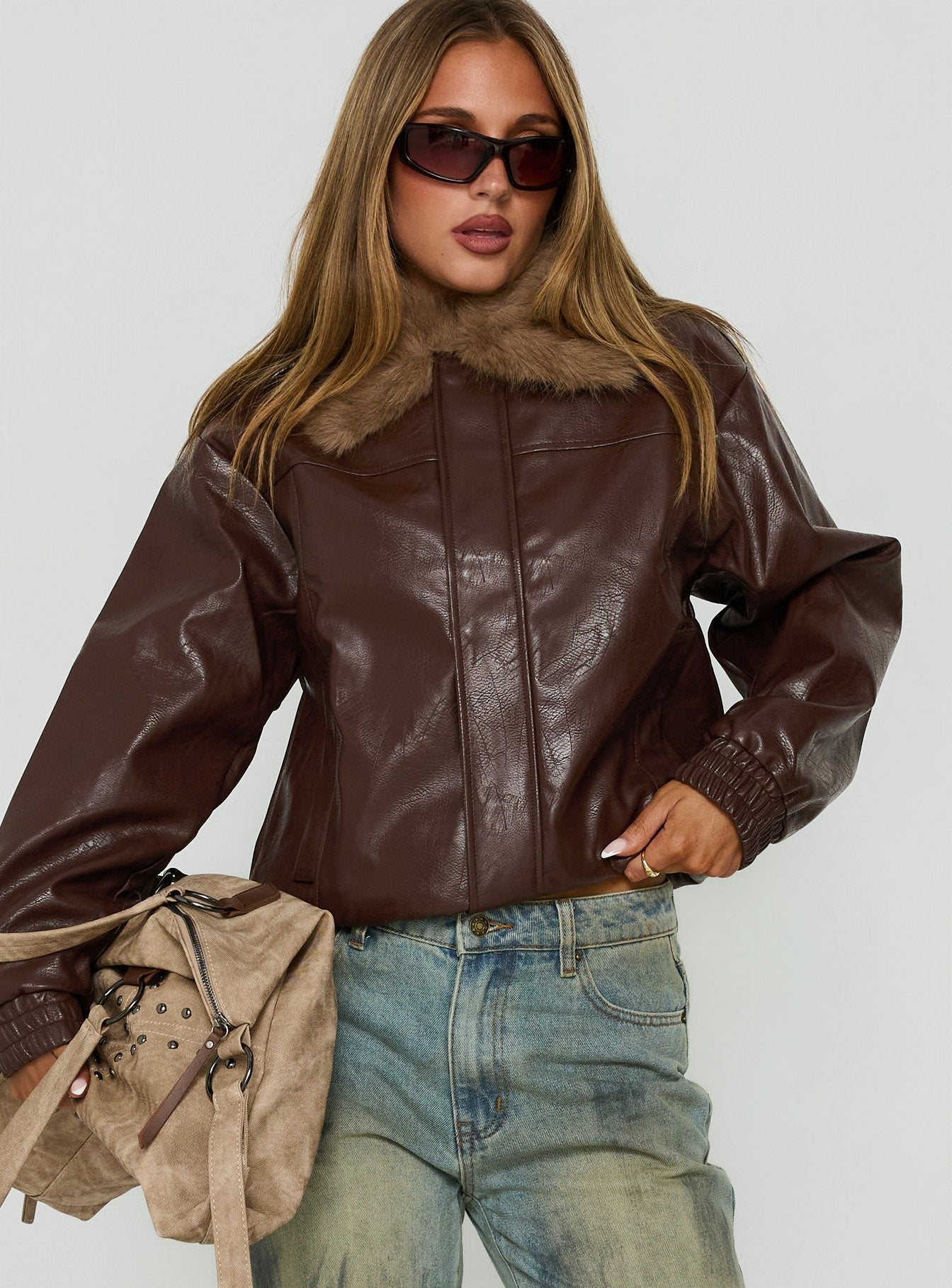 Humankind Faux Fur Jacket Brown