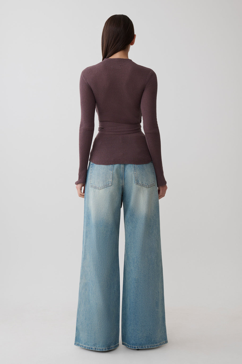 Lawson Wrap Knit Long Sleeve Top - Peppercorn