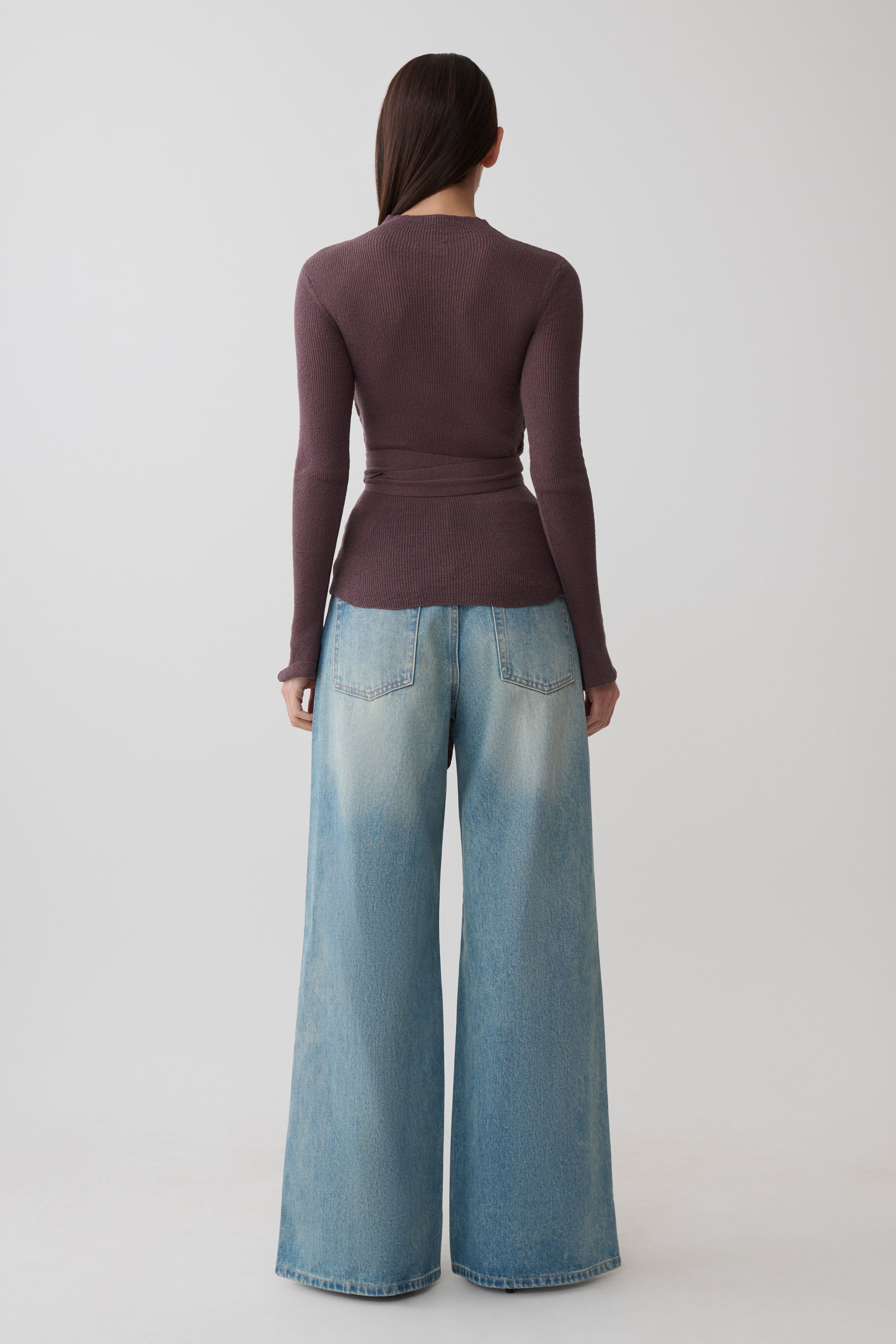Lawson Wrap Knit Long Sleeve Top - Peppercorn