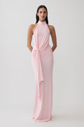 Cindylou Halter Knit Maxi Dress - Baby Pink