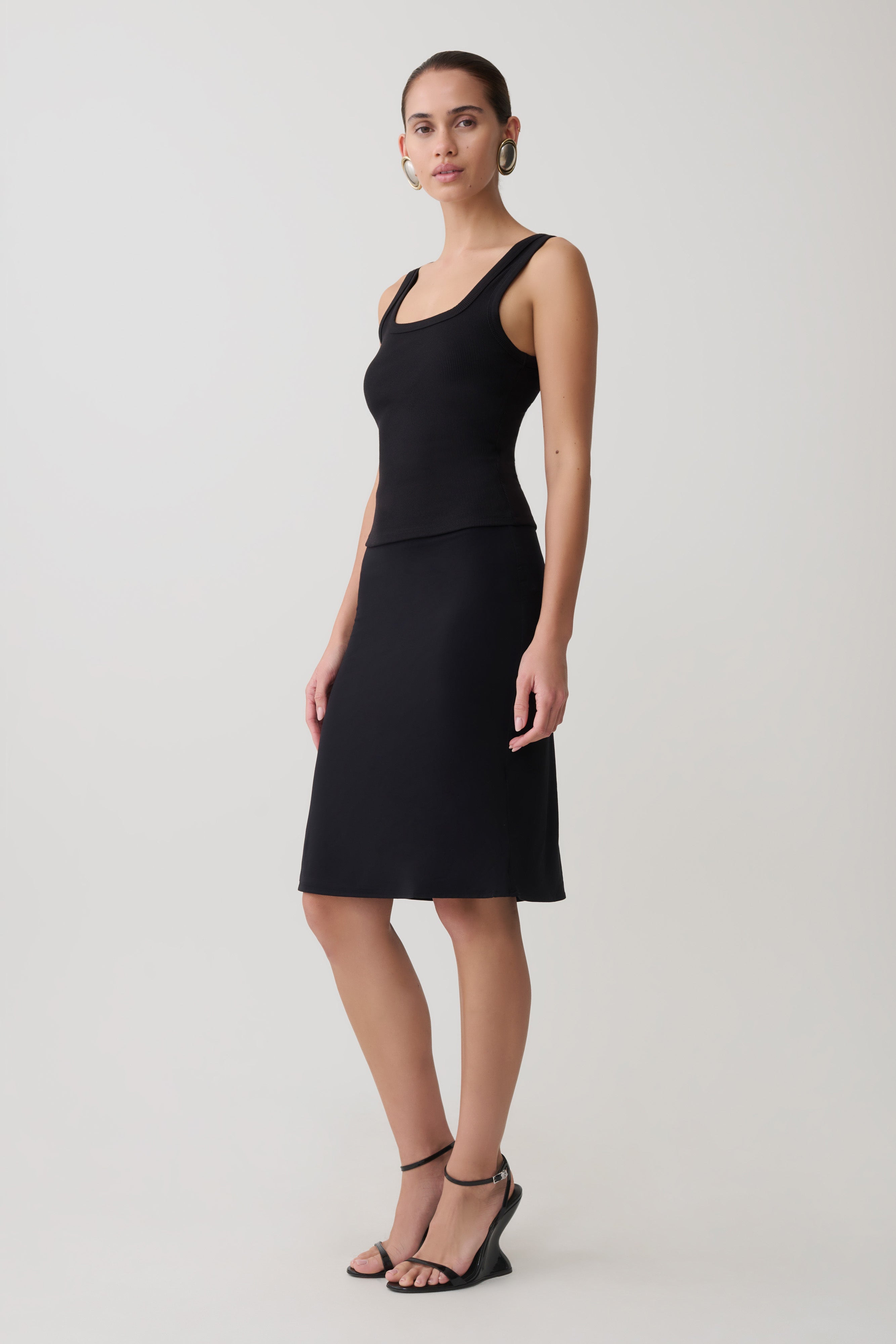Ismay Square Neck Tank - Black