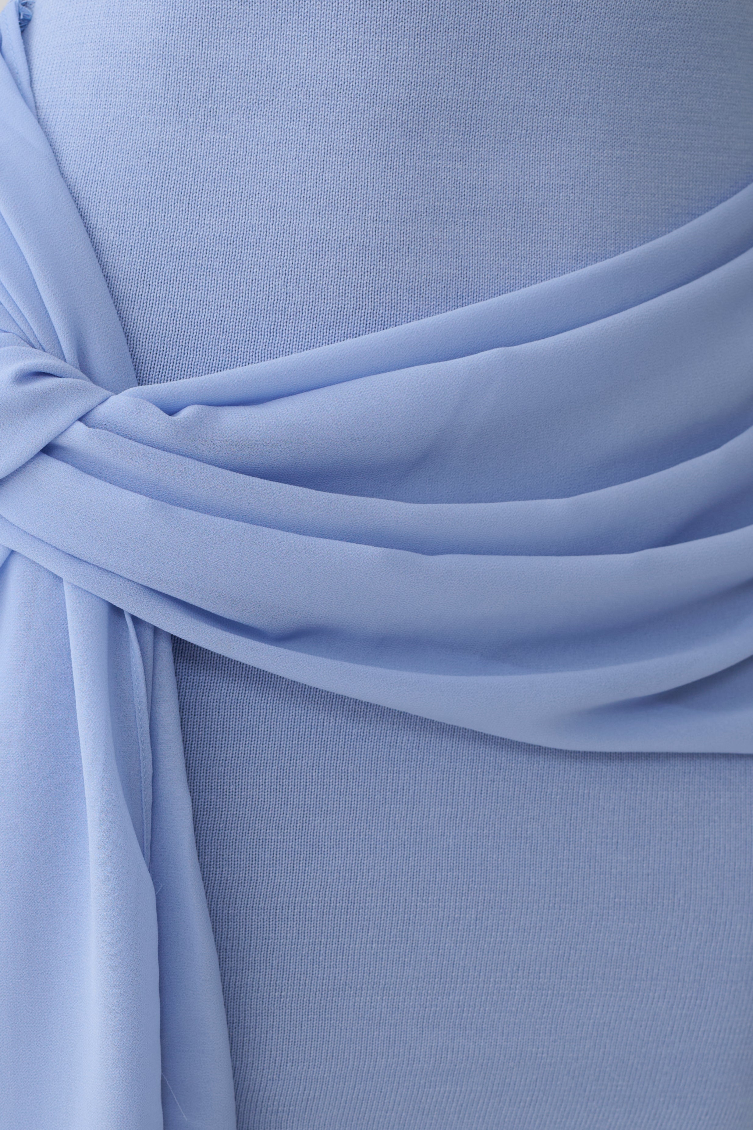 Grayson Knit Chiffon Mini Dress - Cornflower Blue