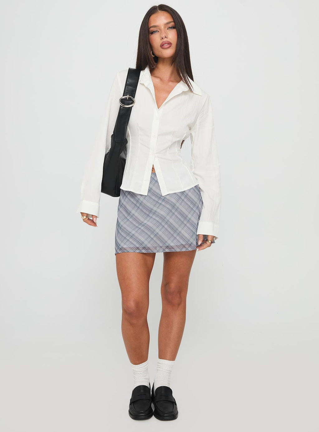 Feed The Soul Mini Skirt Grey Multi