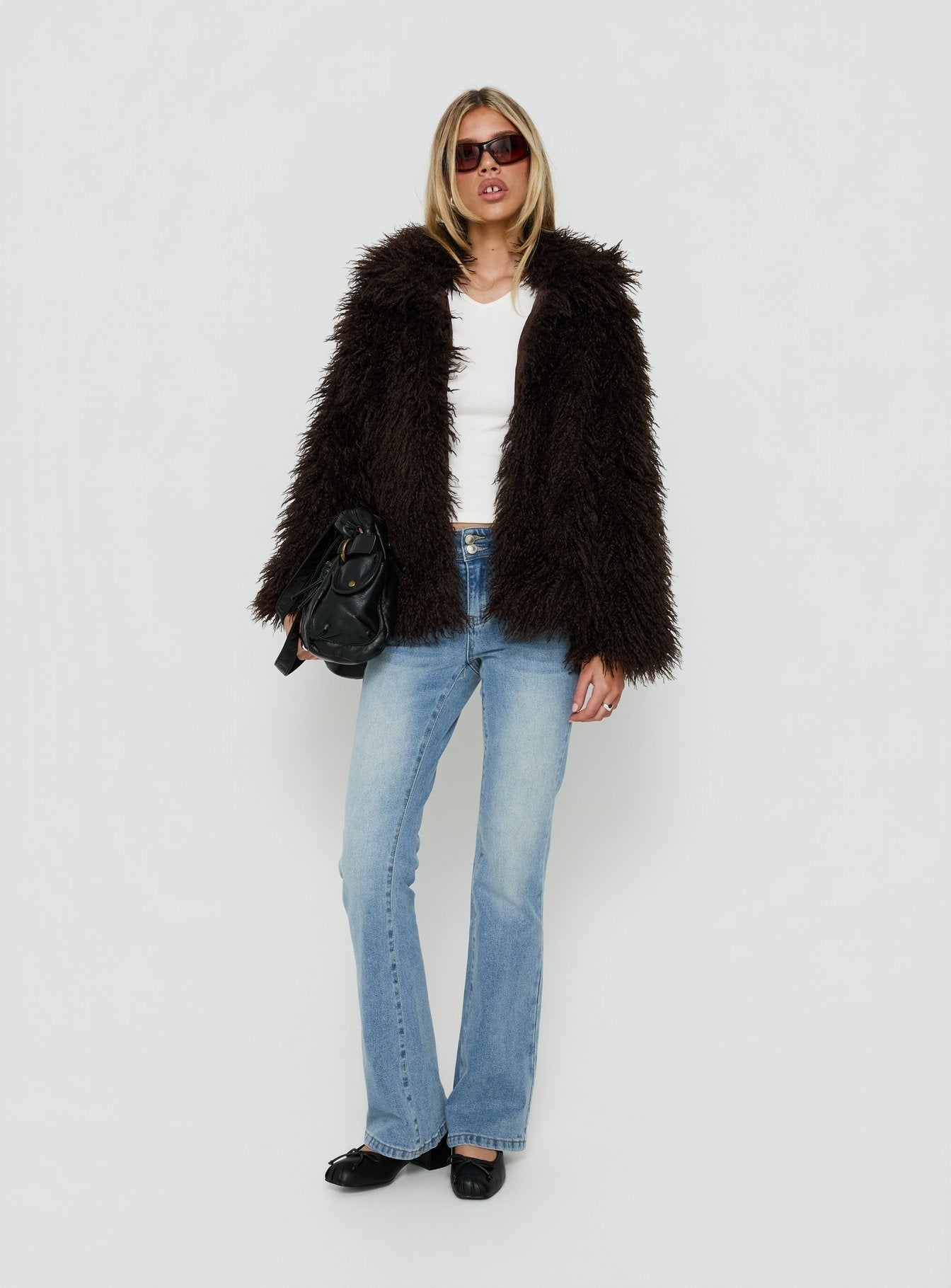 Felicea Faux Fur Jacket Chocolate