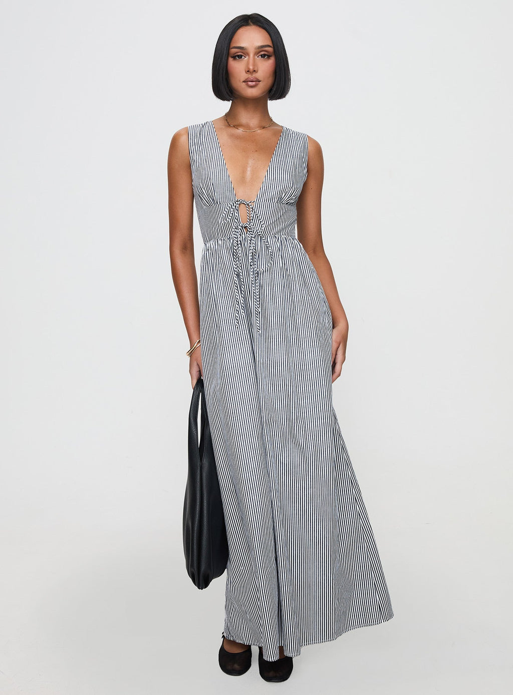 Pokey Maxi Dress Black / White Stripe Petite