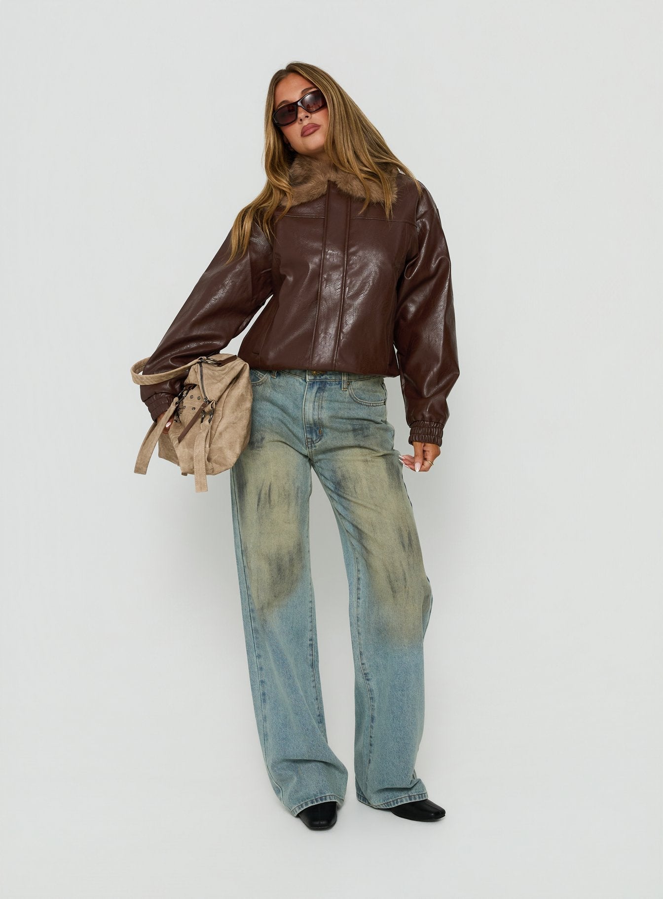 Humankind Faux Fur Jacket Brown