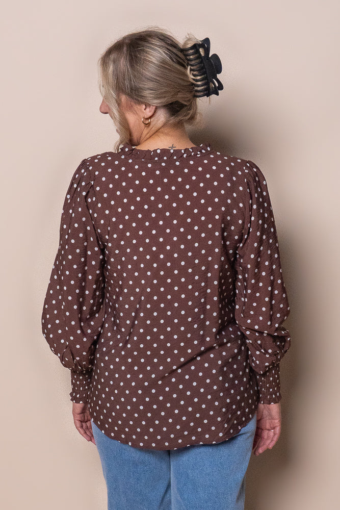 Nessa Spotted Top in Chocolate