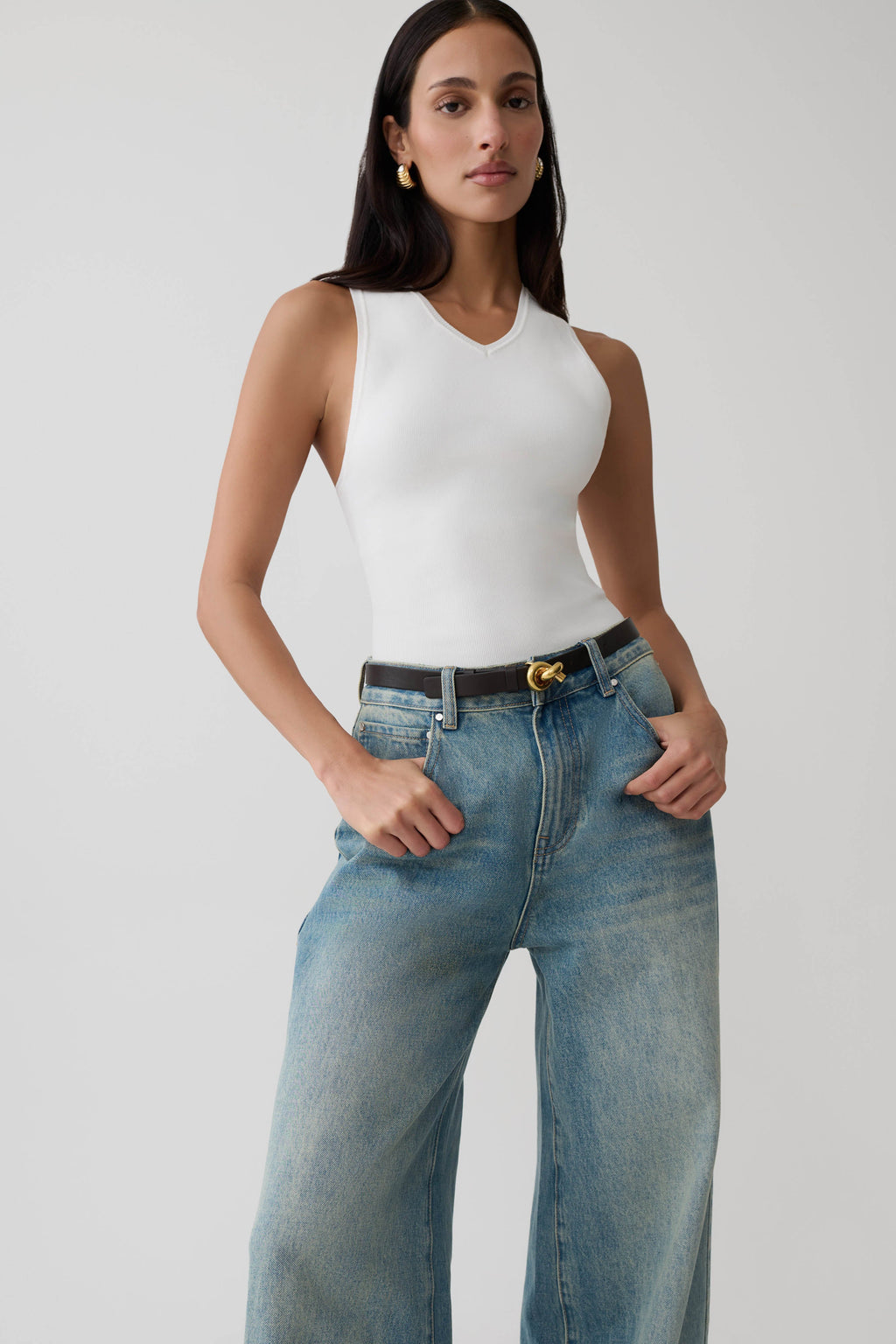 Marleen Knit Tank Top - White