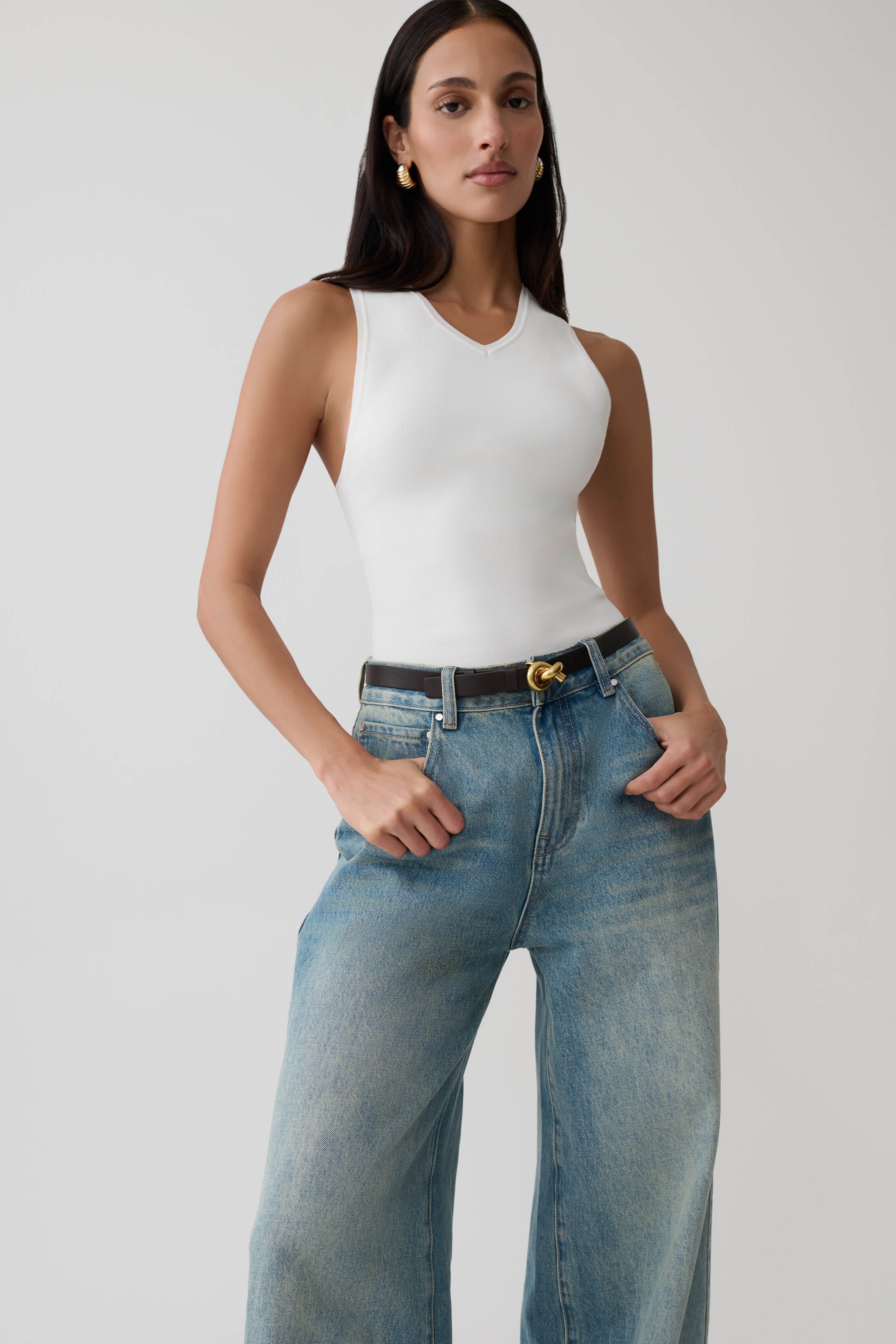Marleen Knit Tank Top - White