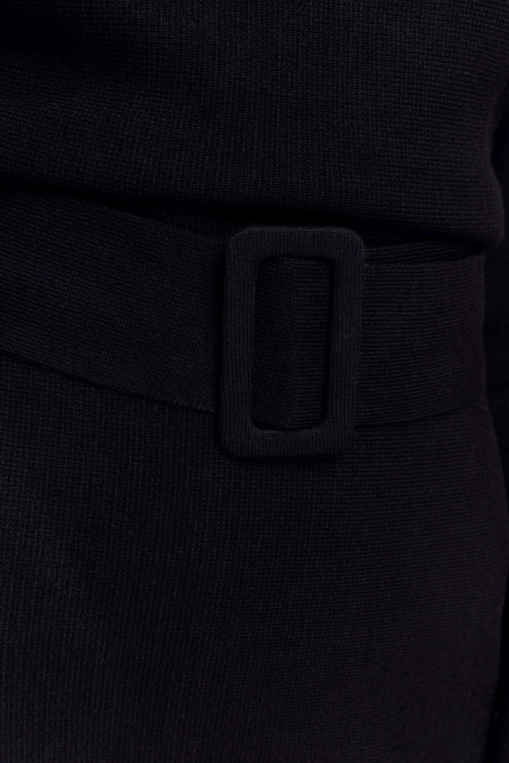 Kassie Belt Tie Knit Mini Dress - Black