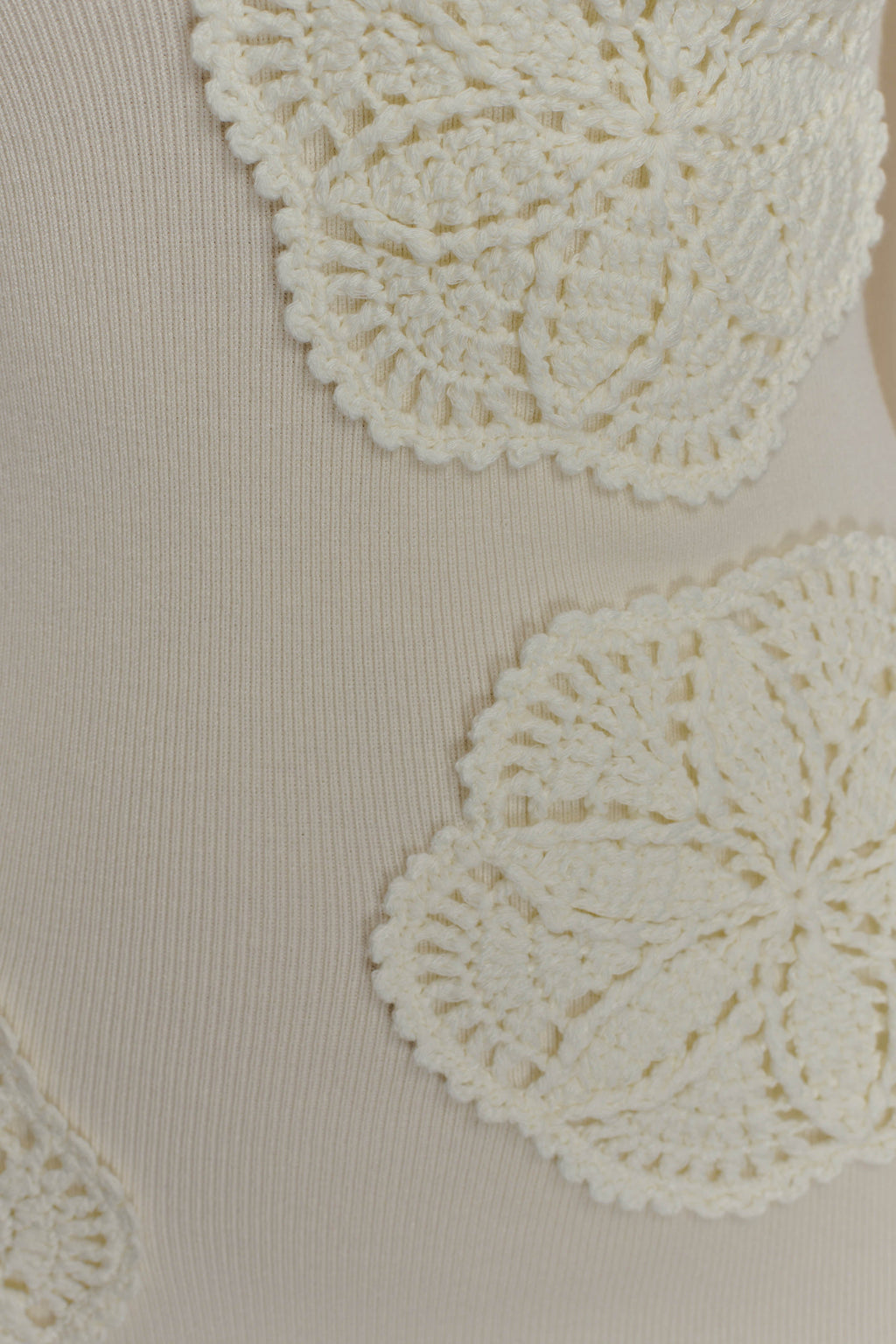 Amari Knit Crochet Knit Mini Dress - Ivory