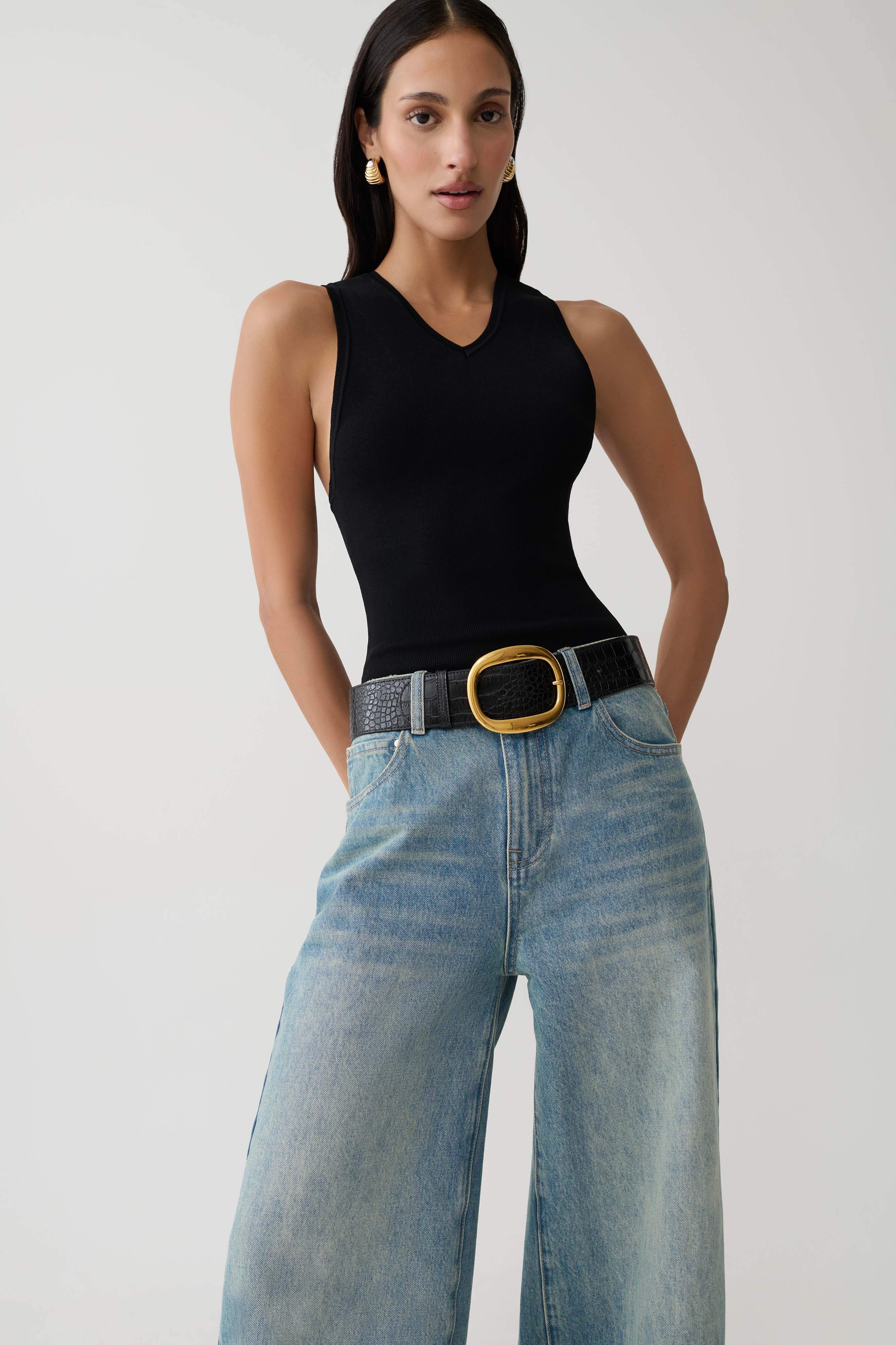 Marleen Knit Tank Top - Black