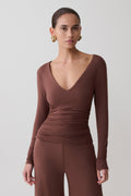 Sari Long Sleeve Modal Top - Chocolate