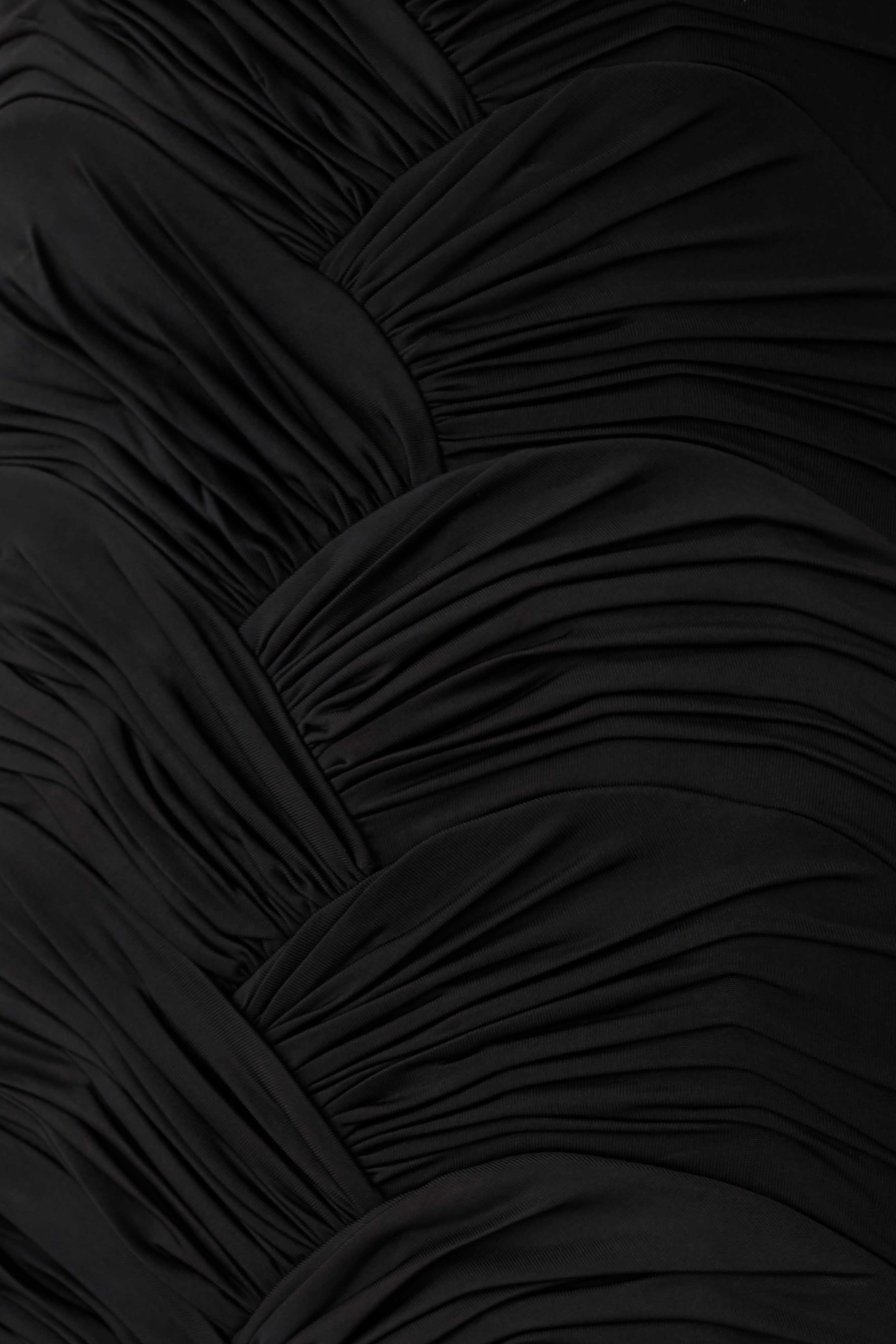 Hoai Gathered Slinky Halter Maxi Dress - Black
