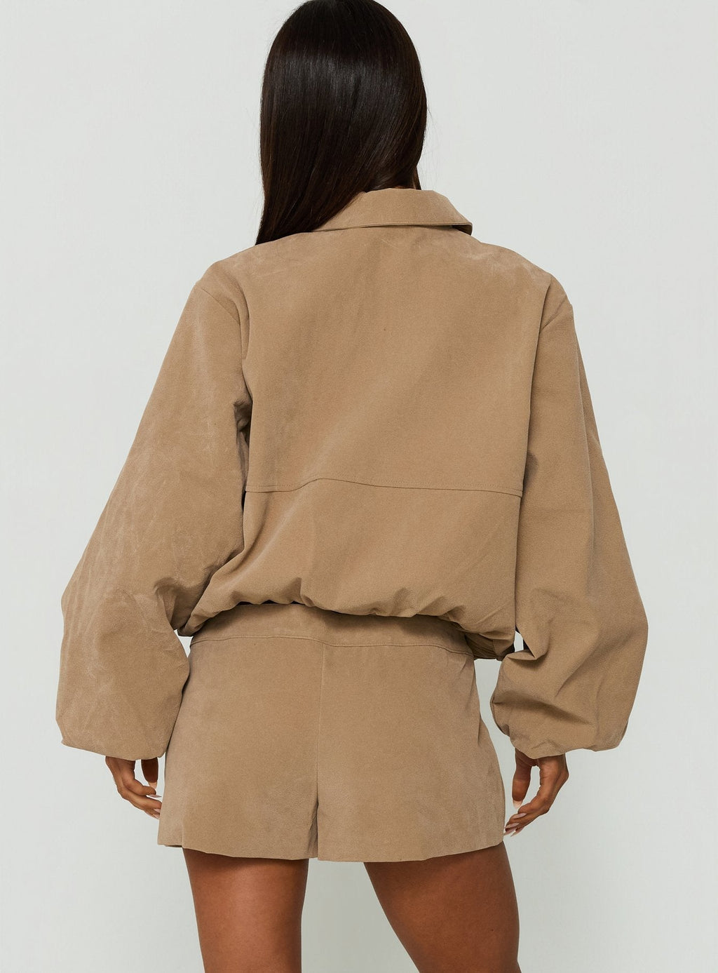 Esmeya Faux Suede Shorts Beige