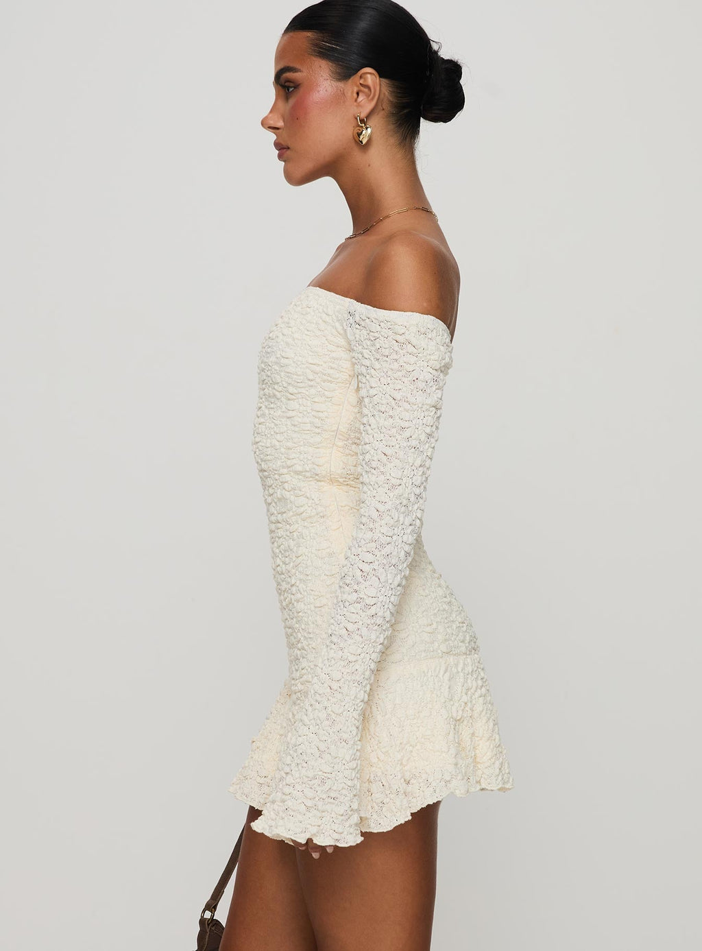 Vancesca Off Shoulder Long Sleeve Mini Dress Petite